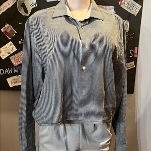 Cropped Classic Black and White Checkered Shirt that’s been Upcycled for anyone